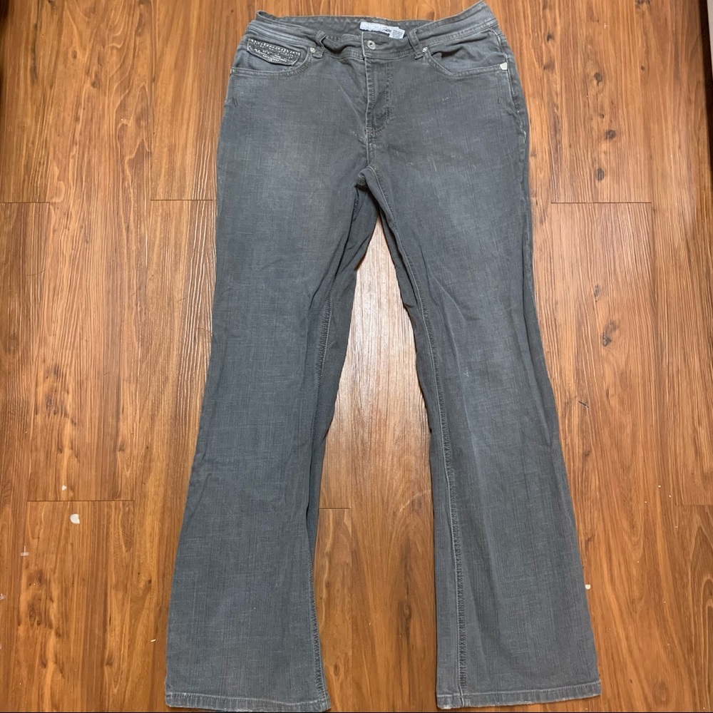 Chico’s Platinum Gray Sequined Jeans